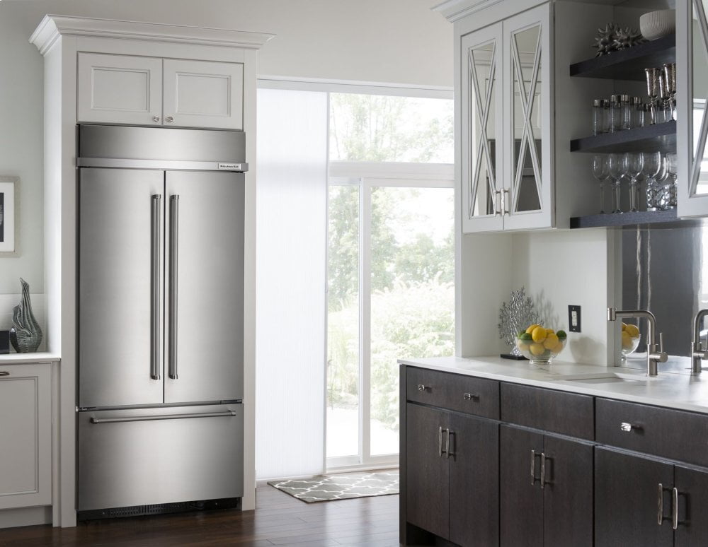 Kitchenaid KBFN502ESS 24.2 Cu. Ft. 42" Width Built-In Stainless French Door Refrigerator With Platinum Interior Design - Stainless Steel