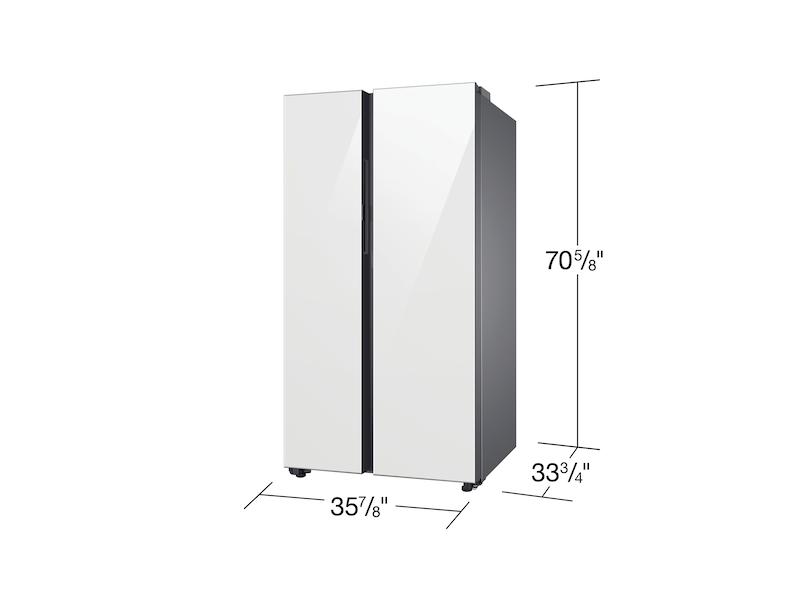Samsung RS28CB760012 Bespoke Side-By-Side 28 Cu. Ft. Refrigerator With Beverage Center&#8482; In White Glass