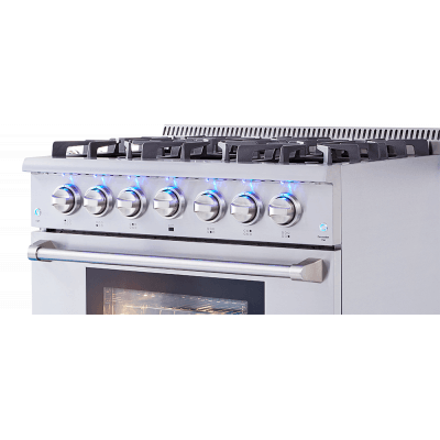 Thor Kitchen HRG3618U 36" Pro-Style 6 Stainless Steel Burner Gas Range
