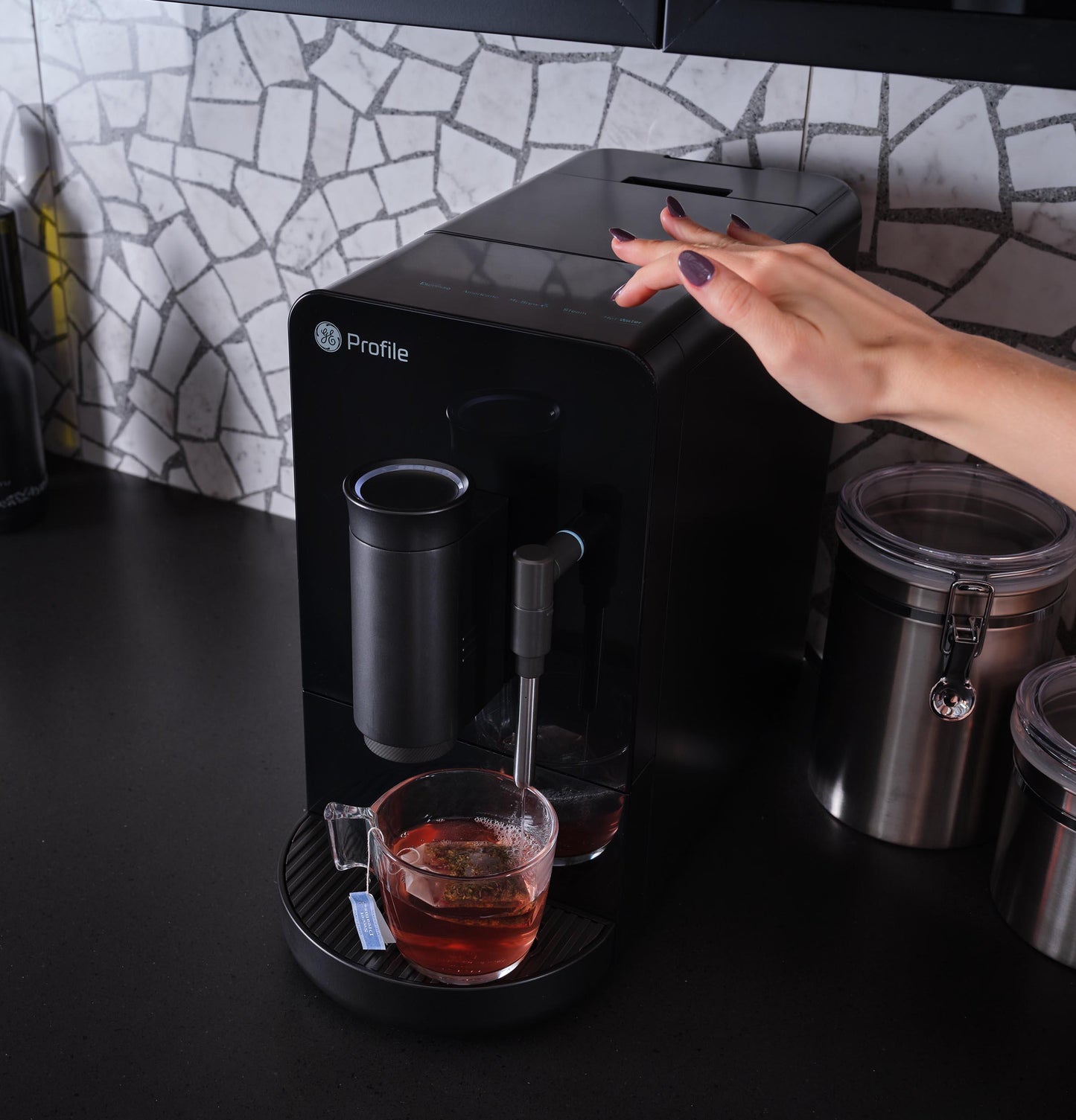 Ge Appliances P7CEBBS6RBB Ge Profile™ Automatic Espresso Machine + Frother