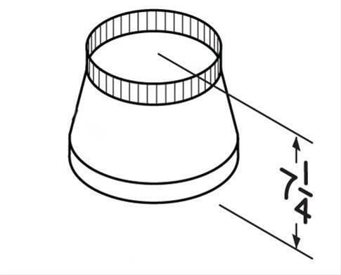 Best Range Hoods T487 Transition Reducer From 8" To 7" For Use With Range Hoods