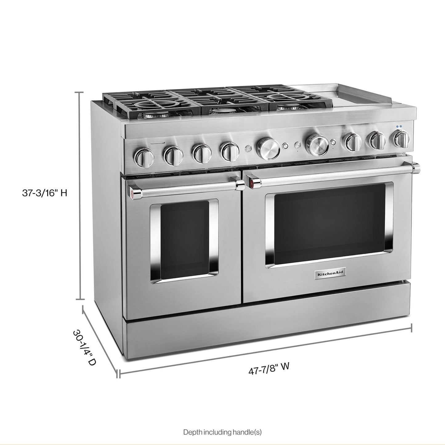 Kitchenaid KFDC558JSS Kitchenaid® 48'' Smart Commercial-Style Dual Fuel Range With Griddle - Stainless Steel
