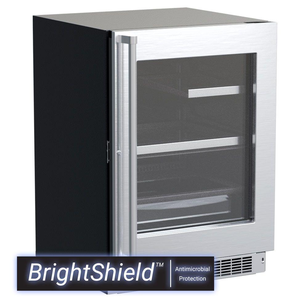 Marvel MPRE424SG81A 24 Inch Marvel Professional Refrigerator With Brightshield With Door Style - Stainless Steel Frame Glass