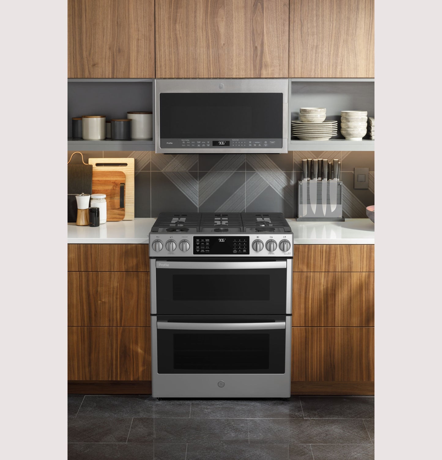 Ge Appliances PGS960YPFS Ge Profile™ 30" Smart Slide-In Front-Control Gas Double Oven Convection Fingerprint Resistant Range