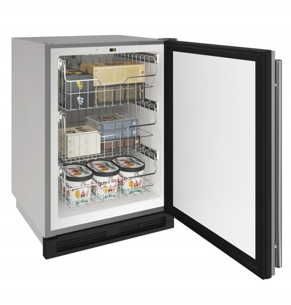 U-Line U1224FZRSOD00A 1000 Series 24" Outdoor Convertible Freezer With Stainless Solid Finish And Field Reversible Door Swing (115 Volts / 60 Hz)