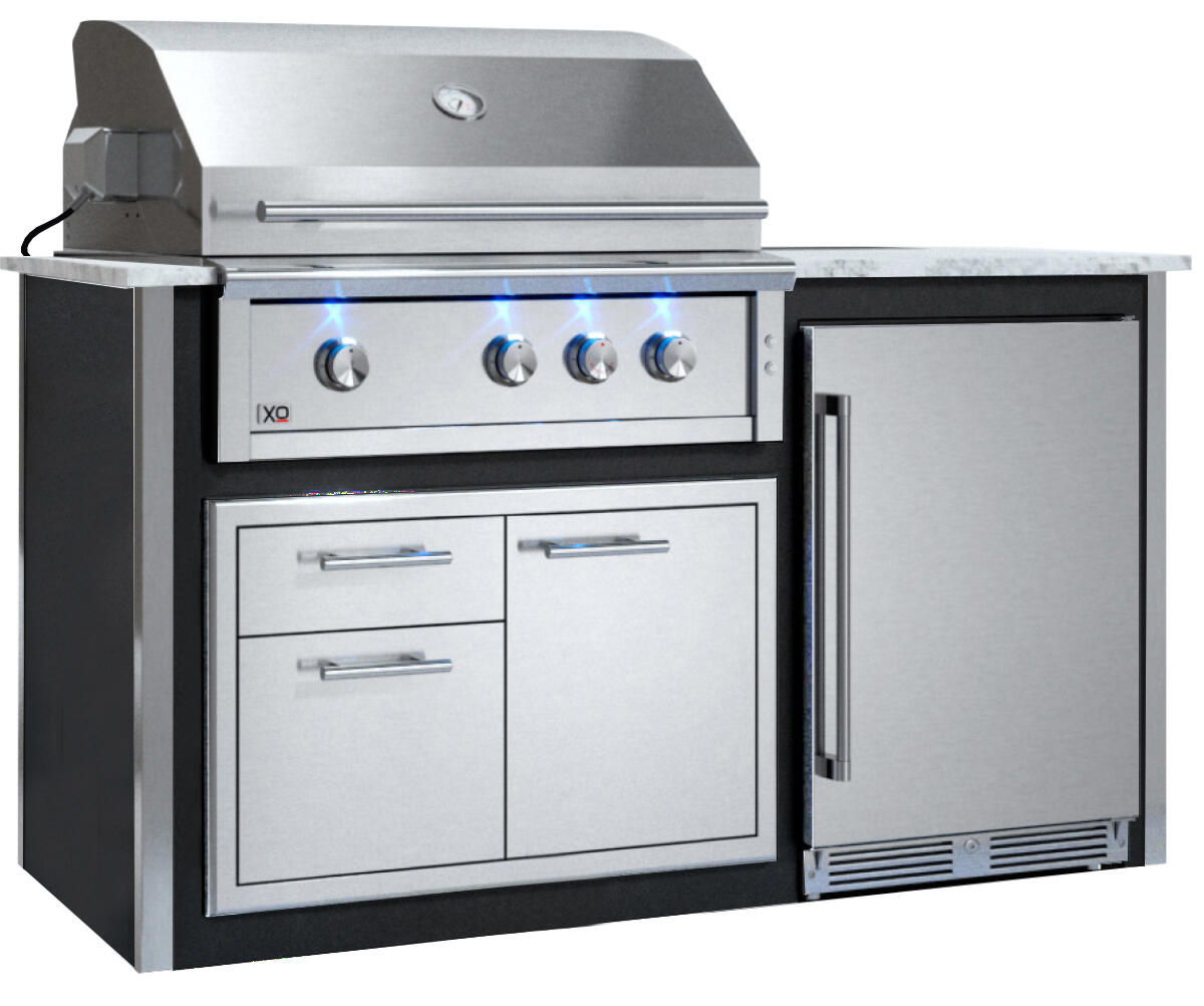 Xo Appliance XOGOK36V2BL Appliance Ready Pre-Assembled 36" Designer Island Black COMPONENTS SOLD SEPARATELY - Gray