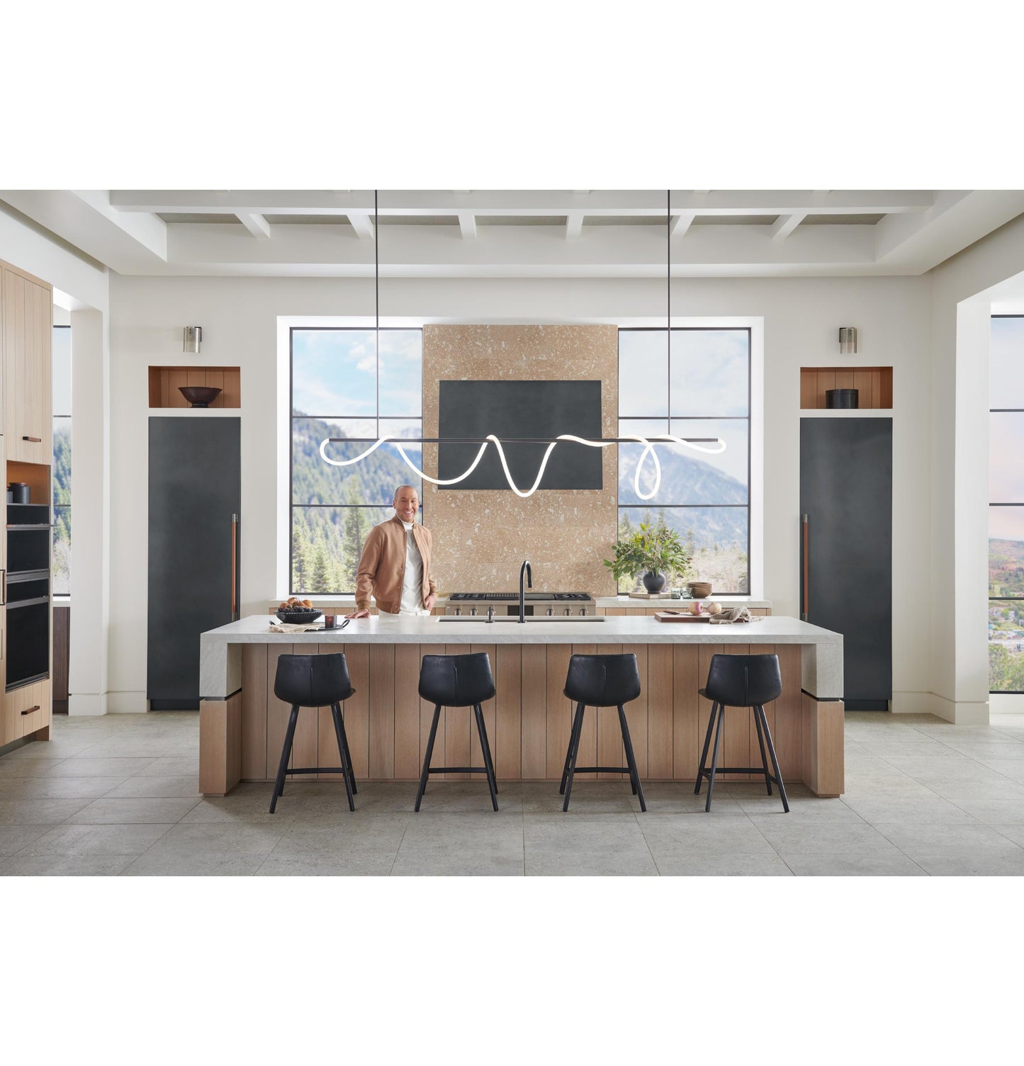 Monogram ZK1TN369VLH Monogram 36" Lh Column Panel Titanium Designer Collection