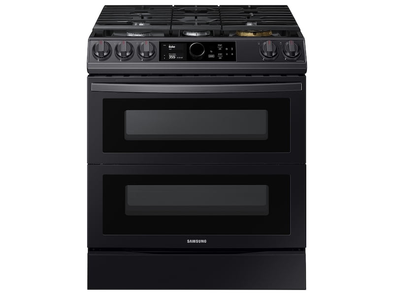 Samsung NX60T8751SG 6.0 Cu. Ft. Flex Duo&#8482; Front Control Slide-In Gas Range With Smart Dial, Air Fry & Wi-Fi In Black Stainless Steel