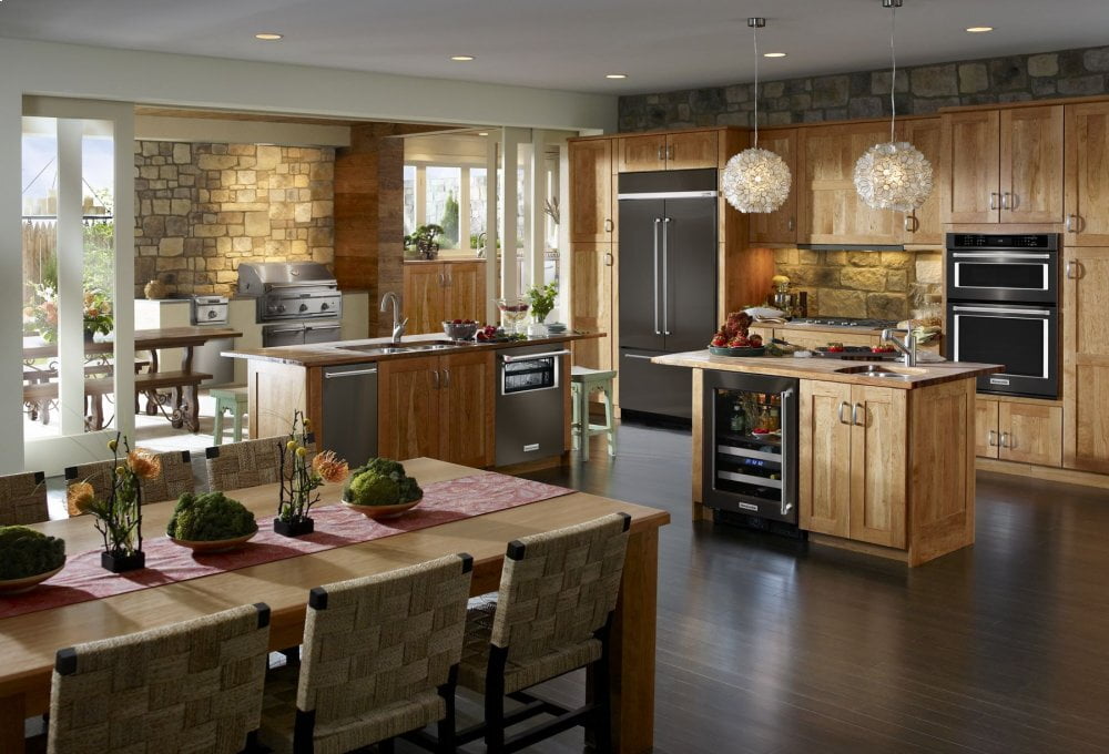 Kitchenaid KBFN506EBS 20.8 Cu. Ft. 36" Width Built In Stainless Steel French Door Refrigerator With Platinum Interior Design - Black Stainless