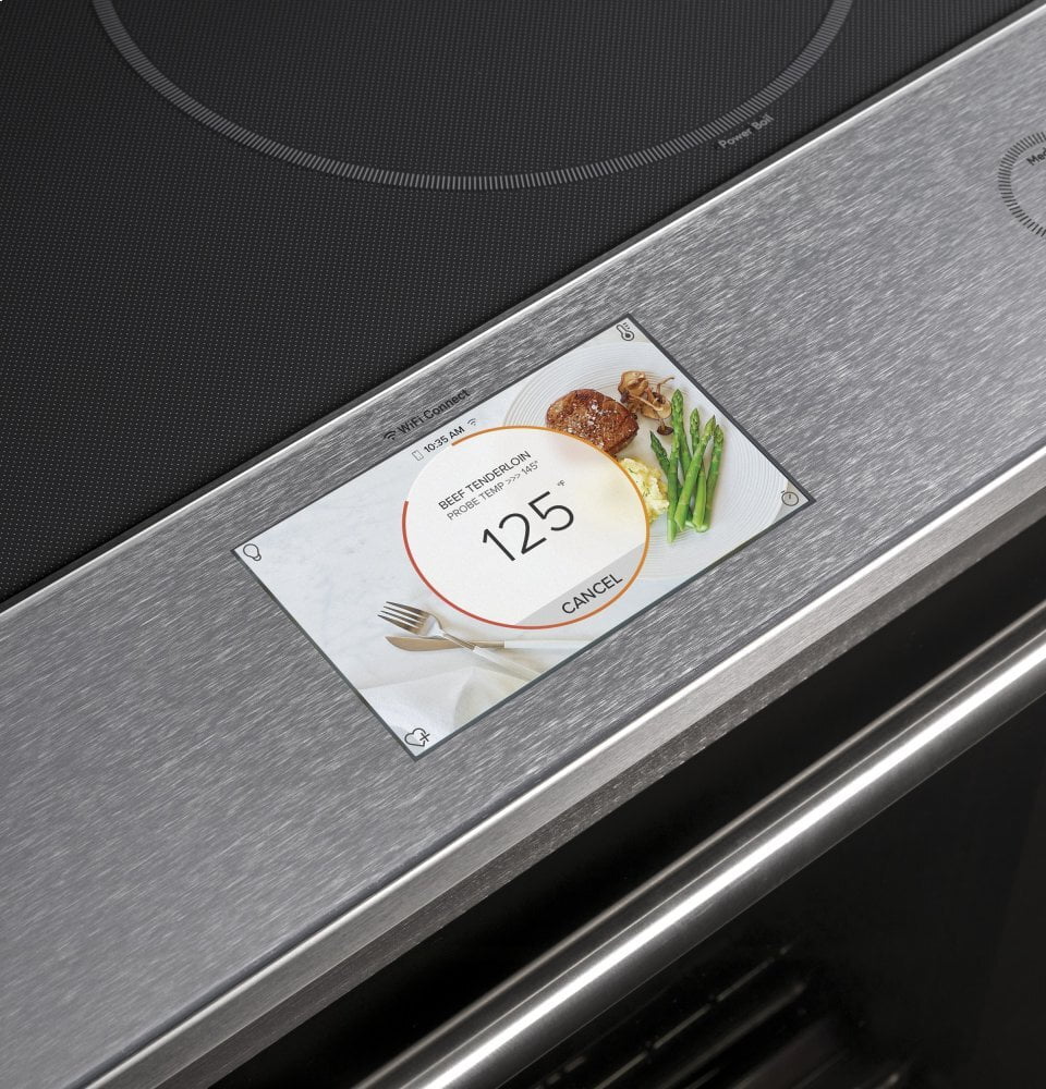 Cafe CHS900M2NS5 Café 30" Smart Slide-In, Front-Control, Induction And Convection Range In Platinum Glass