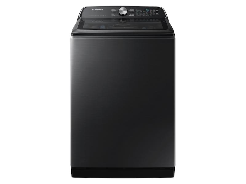 Samsung WA54CG7105AV 5.4 Cu. Ft. Extra-Large Capacity Smart Top Load Washer With Activewave&#8482; Agitator And Super Speed Wash In Brushed Black
