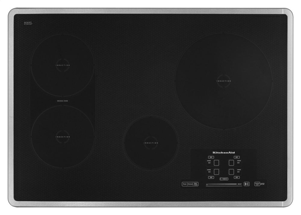 Kitchenaid KICU509XSS 30-Inch 4 Element Induction Cooktop, Architect® Series Ii - Stainless Steel
