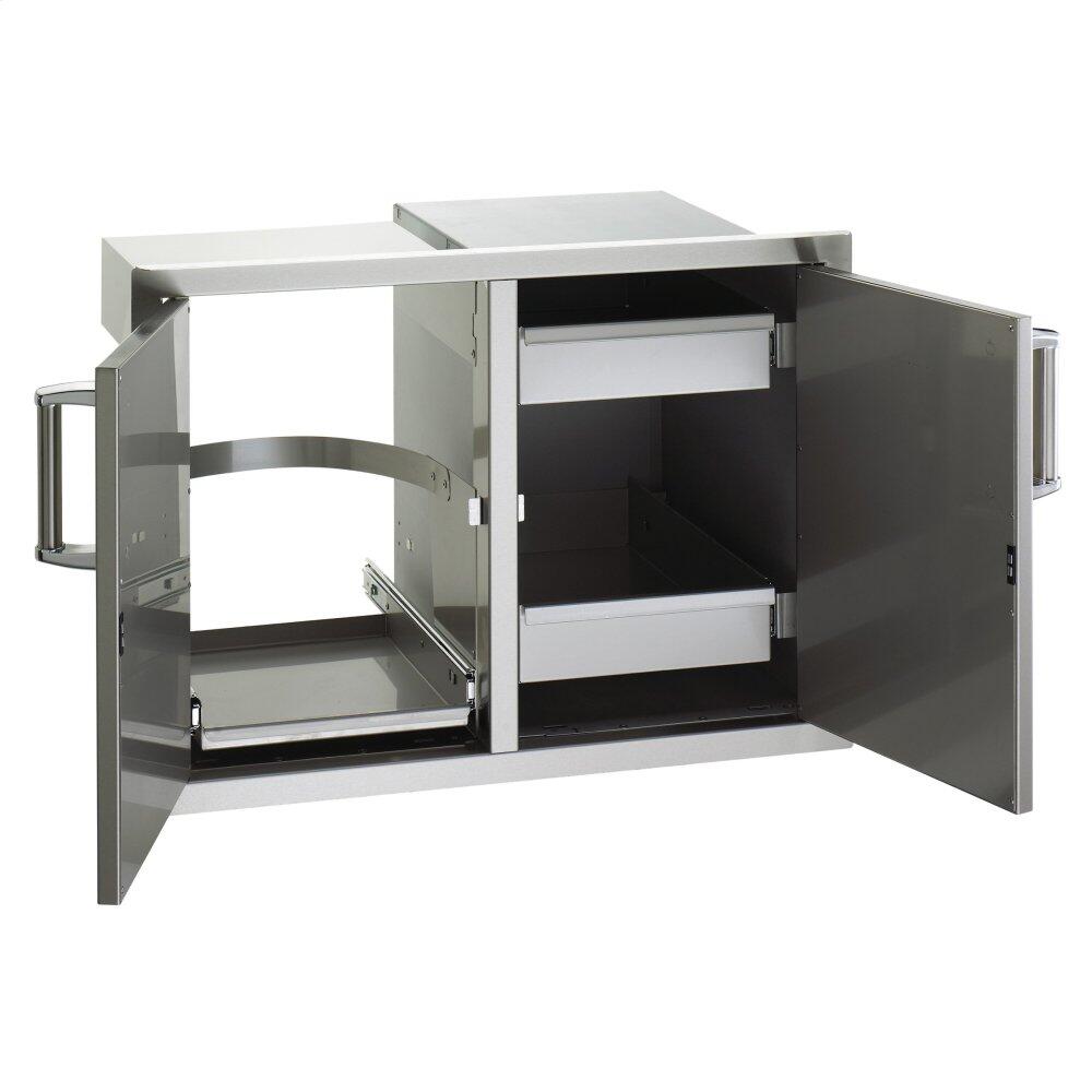 Fire Magic 53930SC12 Double Doors With Trash Tray & Dual Drawers