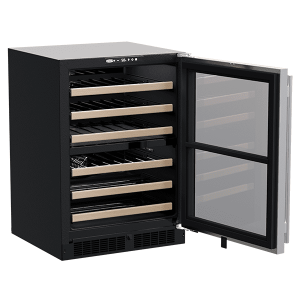 Marvel MLWD224SG01A 24-In Built-In High-Efficiency Dual Zone Wine Refrigerator With Door Style - Stainless Steel Frame Glass
