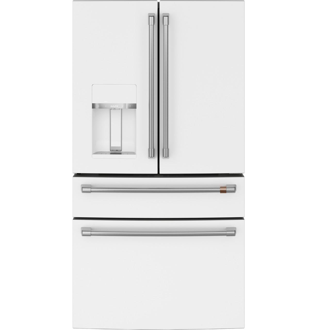 Cafe CXE22DP4PW2 Café™ Energy Star® 22.3 Cu. Ft. Smart Counter-Depth 4-Door French-Door Refrigerator