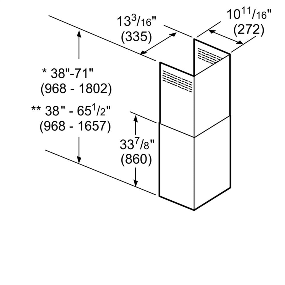 Thermador CHXTHMCB 9'-12' Ceilings Pyramid Chimney Ext Kit