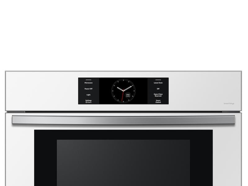 Samsung NQ70CB700D12 Bespoke 30" Microwave Combination Wall Oven With With Flex Duo&#8482; In White Glass