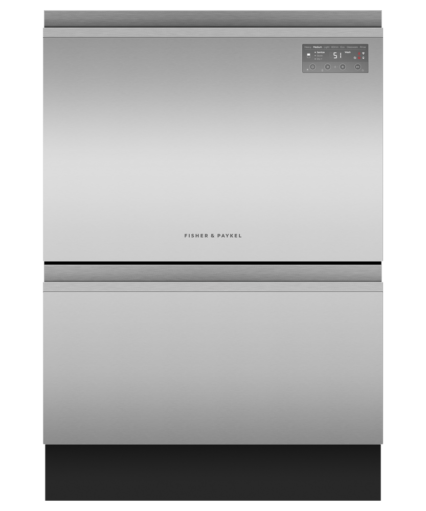 Fisher & Paykel DD24DT2NX9 Built-Under Double Dishdrawer™ Dishwasher, Tall, Sanitize