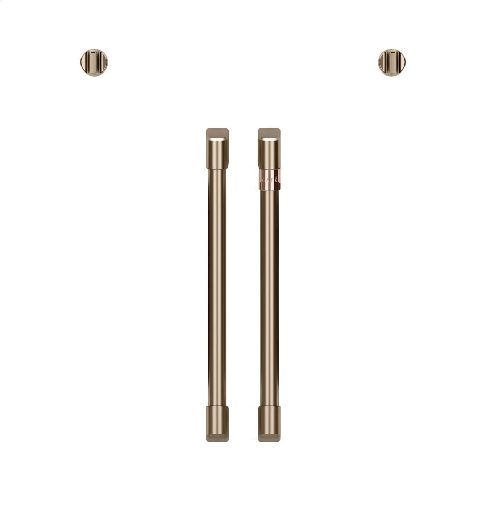 Cafe CXWSFHKPMBZ Café 2 French-Door Handles; 2 Knobs - Brushed Bronze