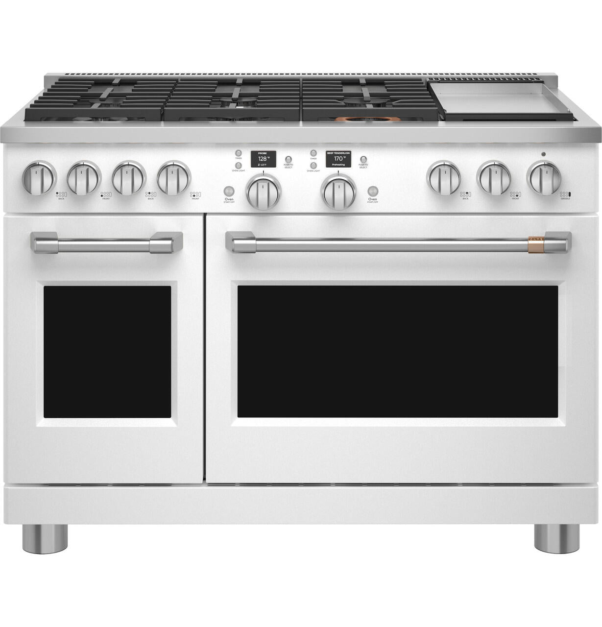 Cafe C2Y486P4TW2 Café™ 48" Smart Dual-Fuel Commercial-Style Range With 6 Burners And Griddle (Natural Gas)