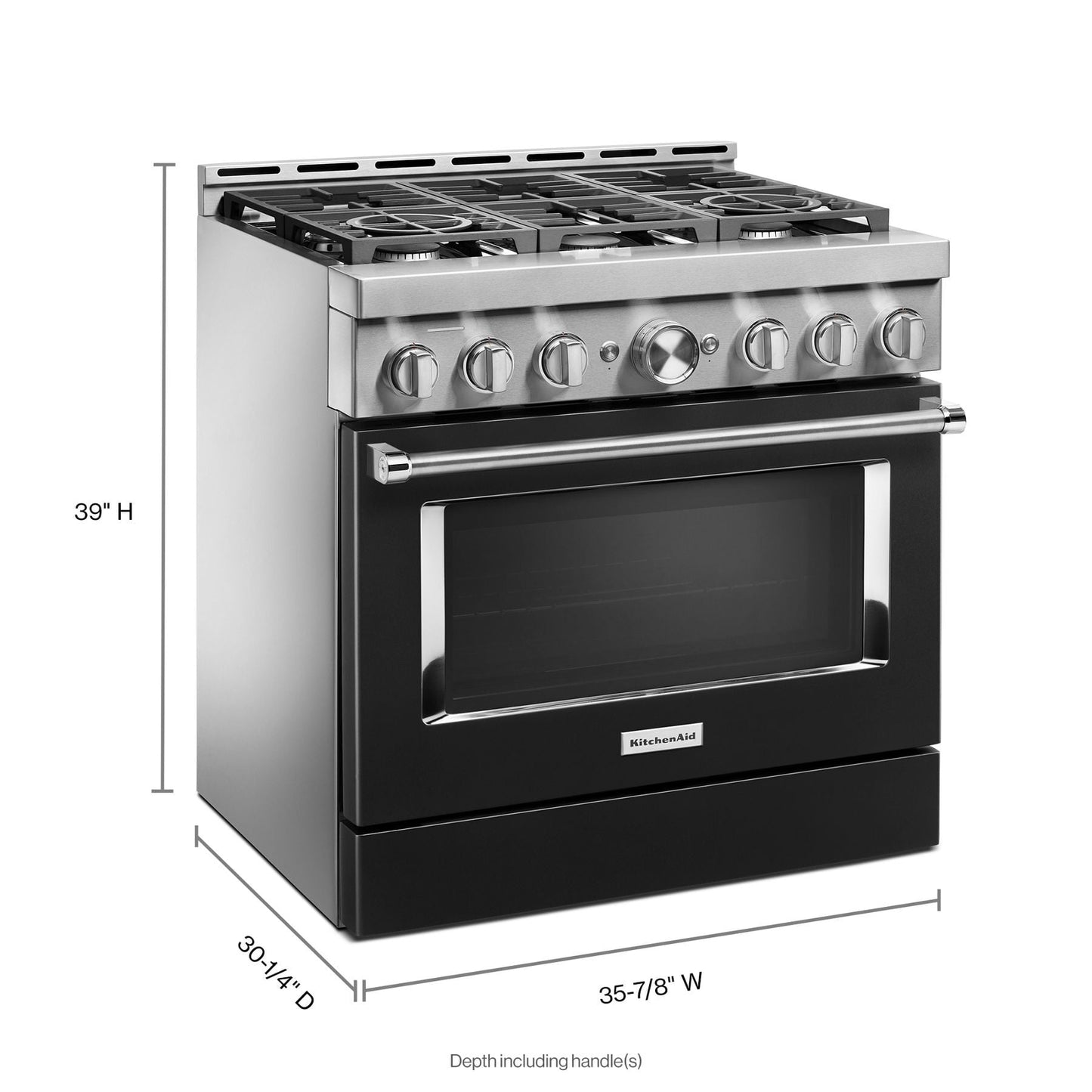 Kitchenaid KFGC506JBK Kitchenaid® 36'' Smart Commercial-Style Gas Range With 6 Burners - Imperial Black