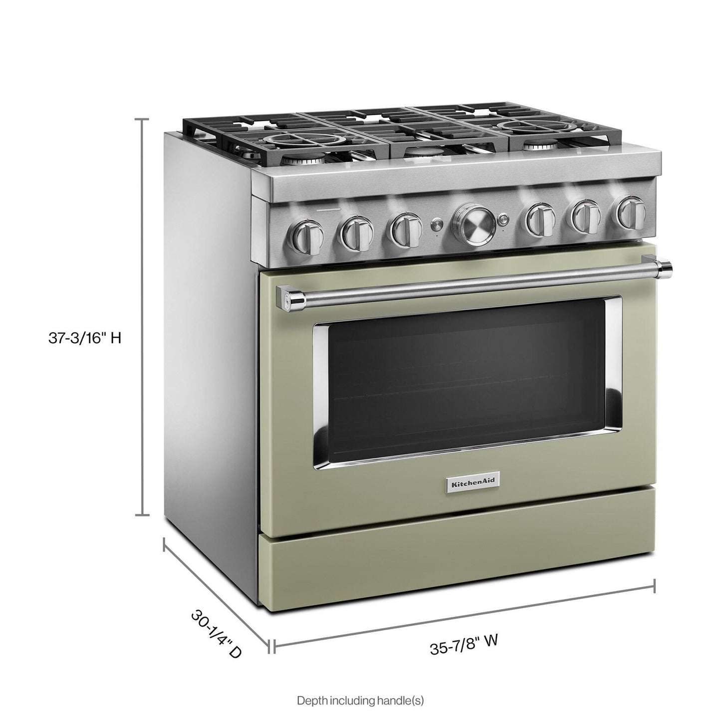 Kitchenaid KFDC506JAV Kitchenaid® 36'' Smart Commercial-Style Dual Fuel Range With 6 Burners - Avocado Cream