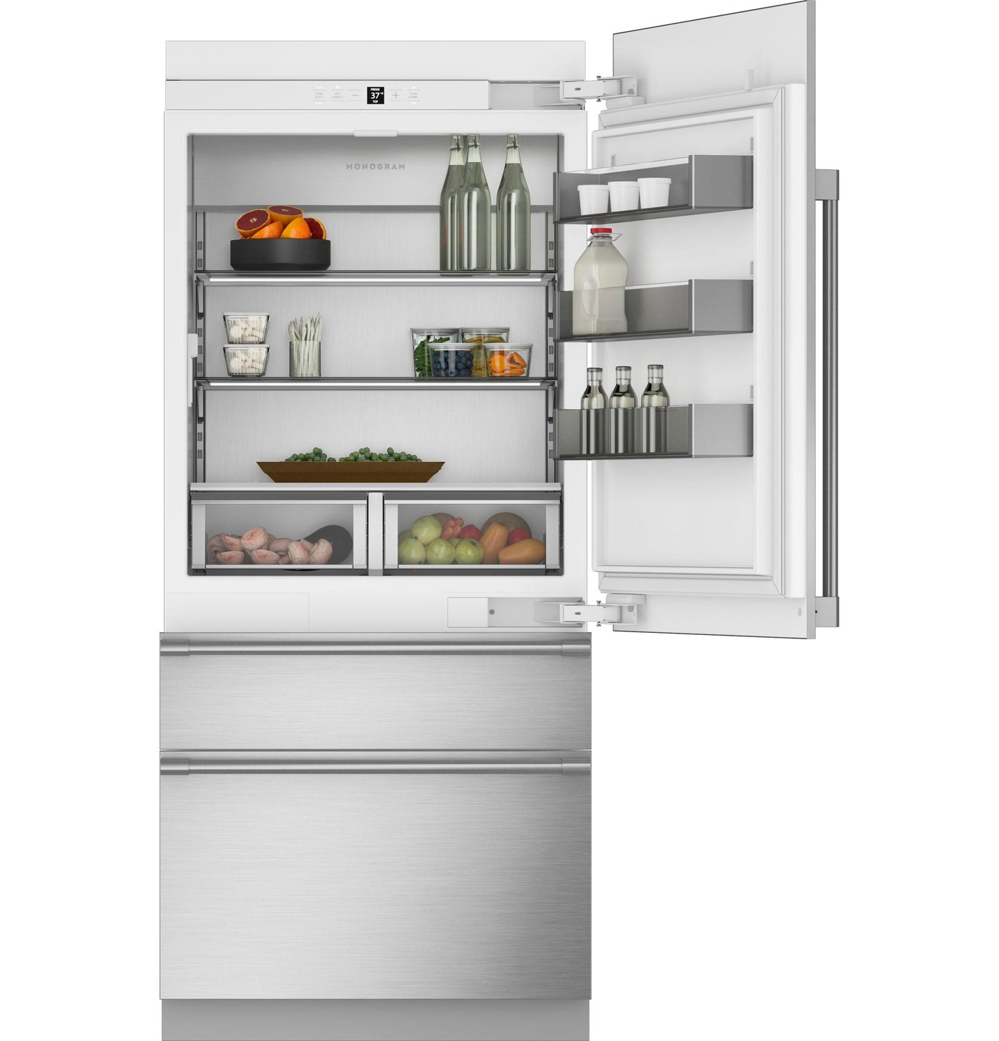 Monogram ZIC363IPVRH Monogram 36" Integrated Bottom-Freezer Refrigerator