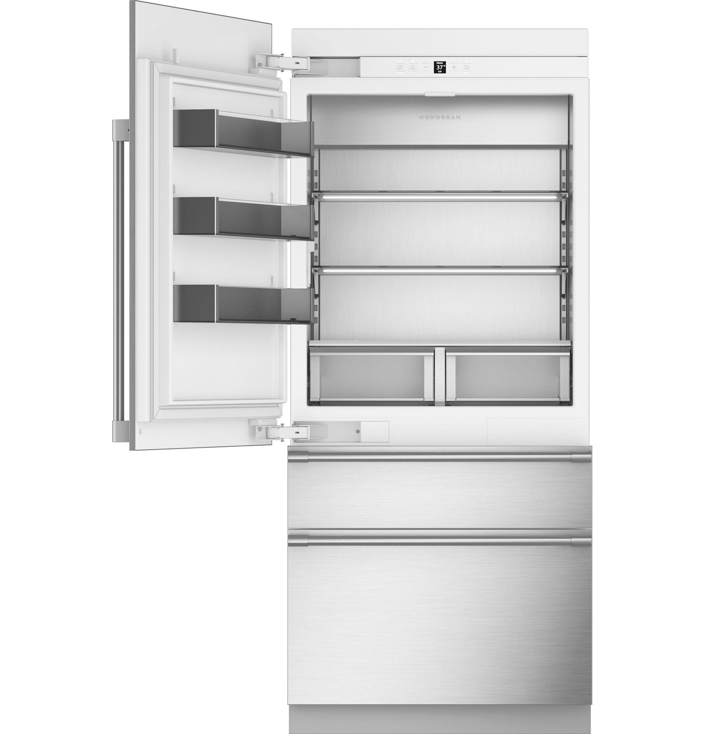 Monogram ZIC363IPVLH Monogram 36" Integrated Bottom-Freezer Refrigerator