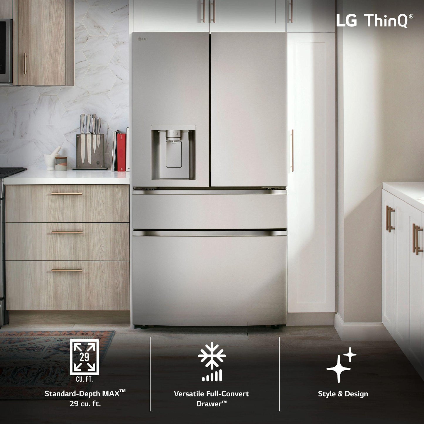 Lg LF29S8330S 29 Cu. Ft. Smart Standard-Depth Max&#8482; 4-Door French Door Refrigerator With Full-Convert Drawer&#8482;