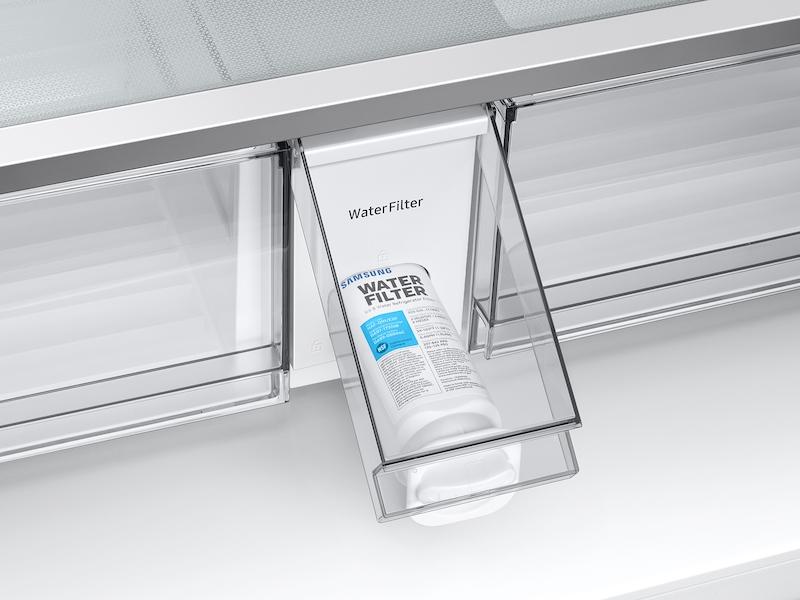 Samsung RF29BB820012 Bespoke 4-Door French Door Refrigerator (29 Cu. Ft.) With Autofill Water Pitcher In White Glass