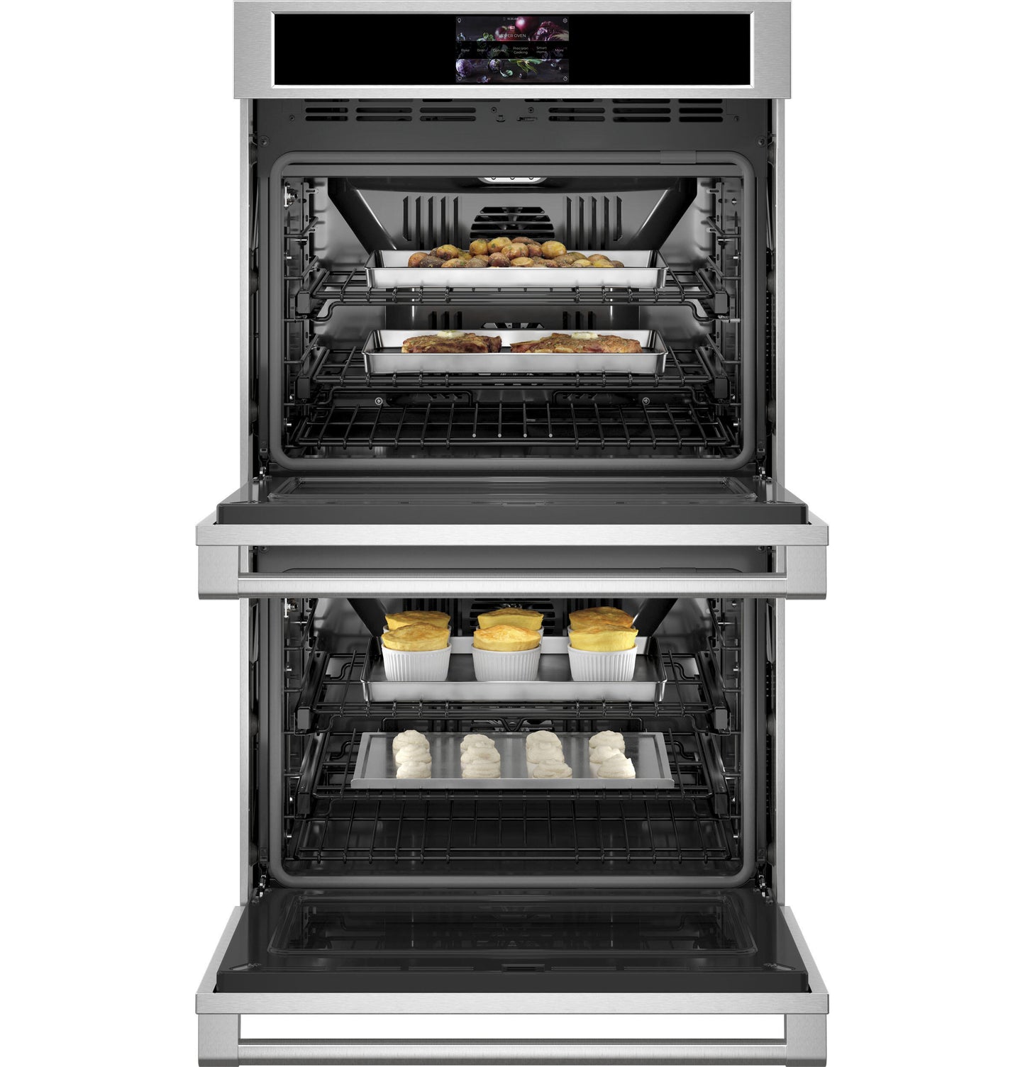Monogram ZTDX1DPSNSS Monogram 30" Smart Electric Convection Double Wall Oven Statement Collection