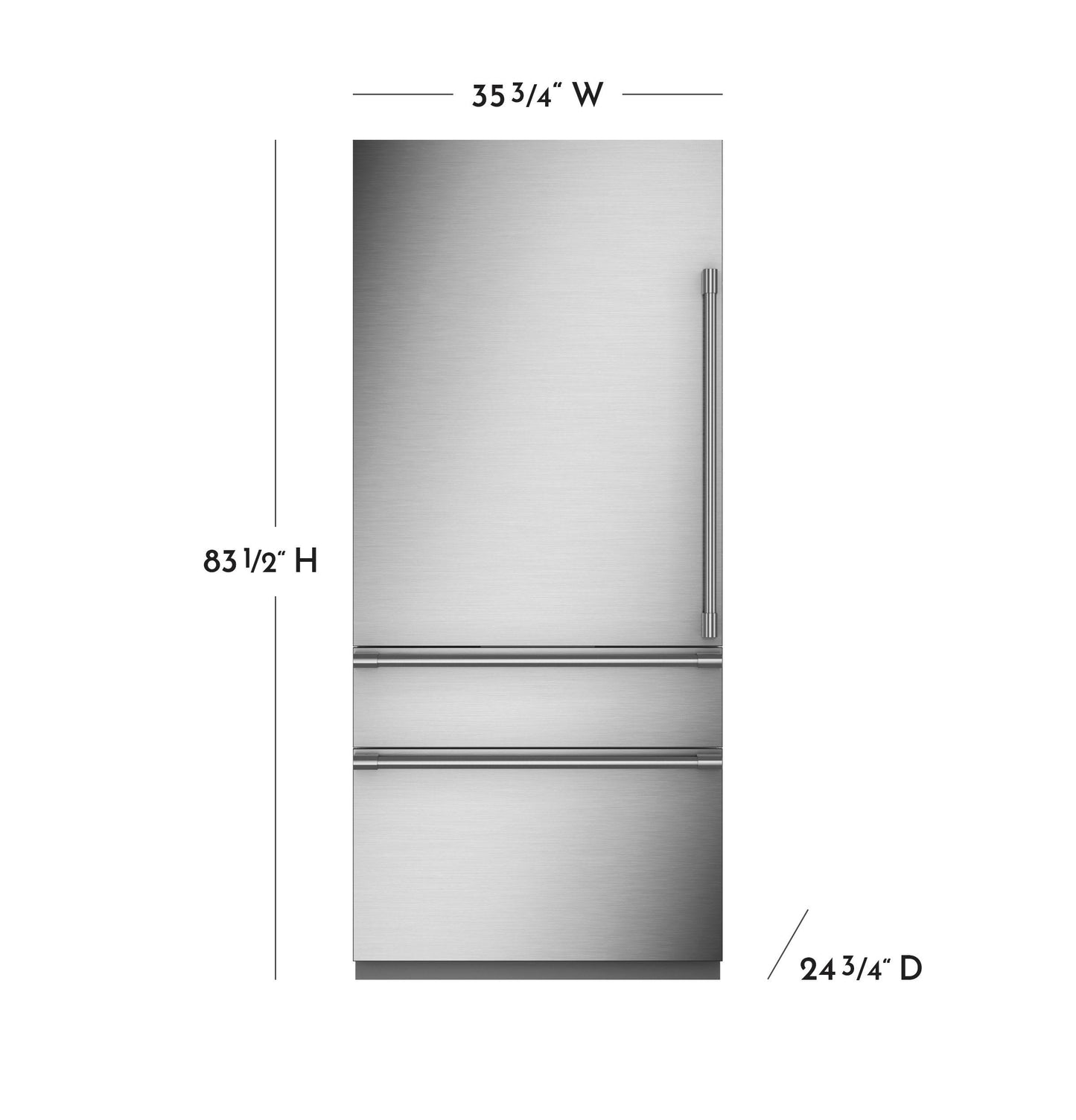 Monogram ZIC363IPVLH Monogram 36" Integrated Bottom-Freezer Refrigerator