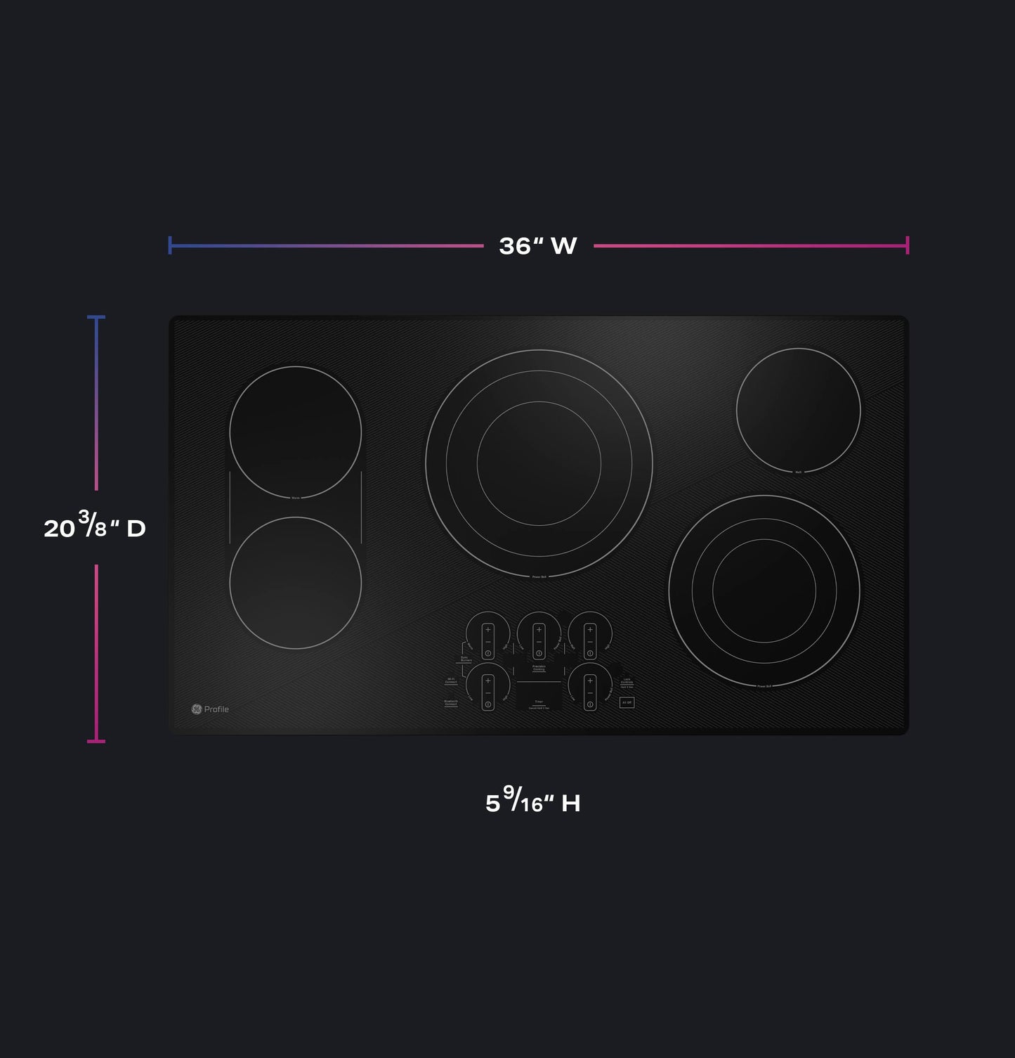 Ge Appliances PEP9036DTBB Ge Profile&#8482; 36" Built-In Touch Control Cooktop