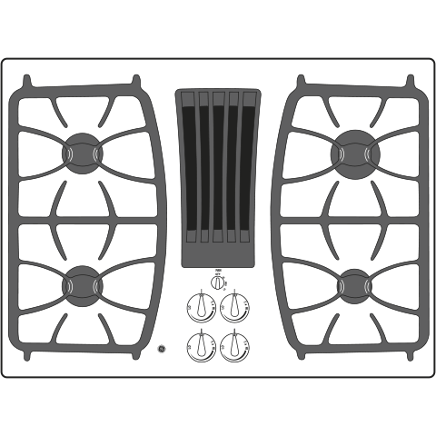 Ge Appliances PGP9830DRBB Ge Profile&#8482; 30" Built-In Gas Downdraft Cooktop