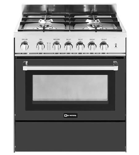Verona VEFSGG304NE Matte Black 30" Gas Range