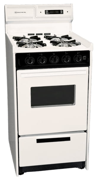 Summit SNM1307CKW Deluxe Bisque Gas Range In Slim 20" Width With Electronic Ignition, Digital Clock/Timer, Oven Window And Light; Replaces Stm1307Kw