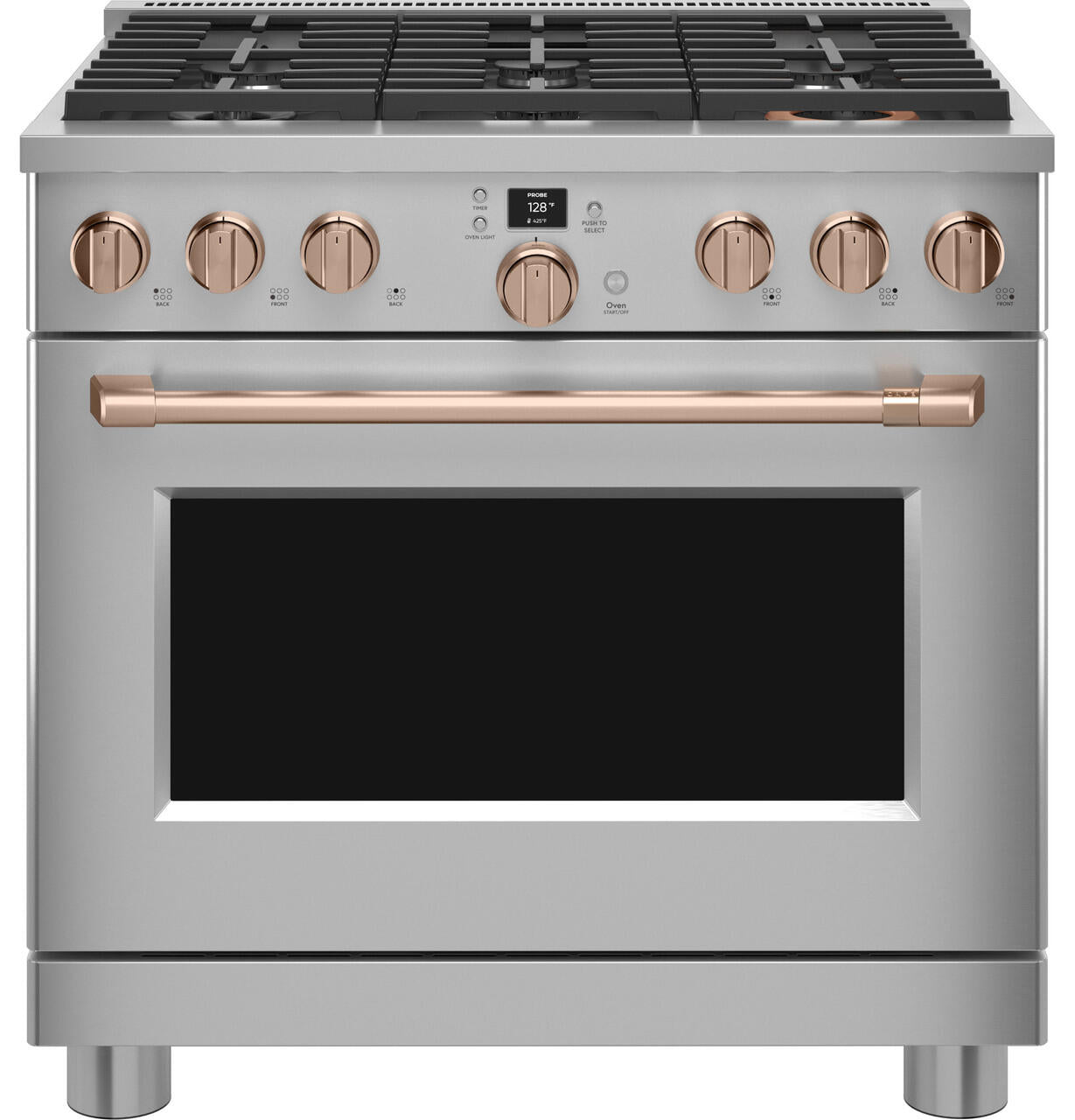 Cafe C2Y366P2TS1 Café™ 36" Smart Dual-Fuel Commercial-Style Range With 6 Burners (Natural Gas)