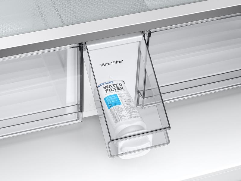 Samsung RF23BB820012 Bespoke 4-Door French Door Refrigerator (23 Cu. Ft.) With Autofill Water Pitcher In White Glass