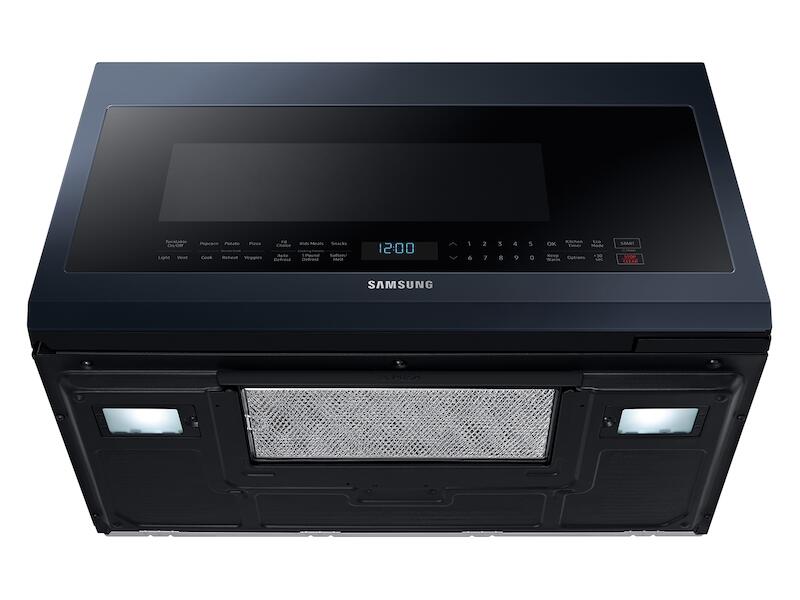 Samsung ME21A706BQN 2.1 Cu. Ft. Smart Bespoke Over-The-Range Microwave With Sensor Cooking In Fingerprint Resistant Navy Steel