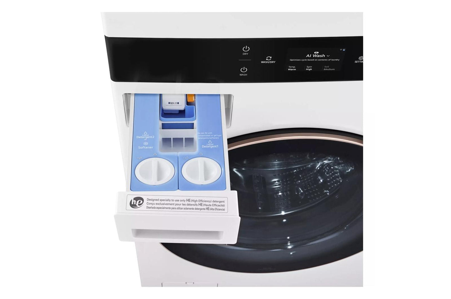 Lg SWWG50W4 Lg Studio Washtower&#8482; Smart Front Load 5.0 Cu. Ft. Washer And 7.4 Cu. Ft. Gas Dryer With Center Control&#8482;