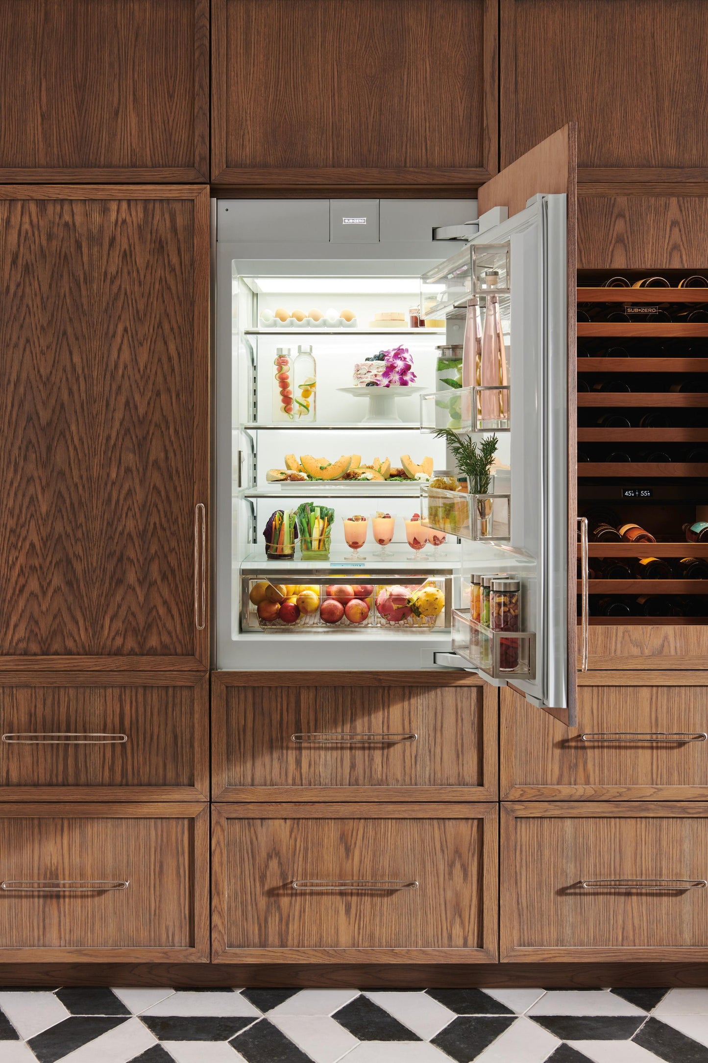 Sub-Zero DET3050RIDL 30" Designer Over-And-Under Refrigerator With Internal Dispenser - Panel Ready
