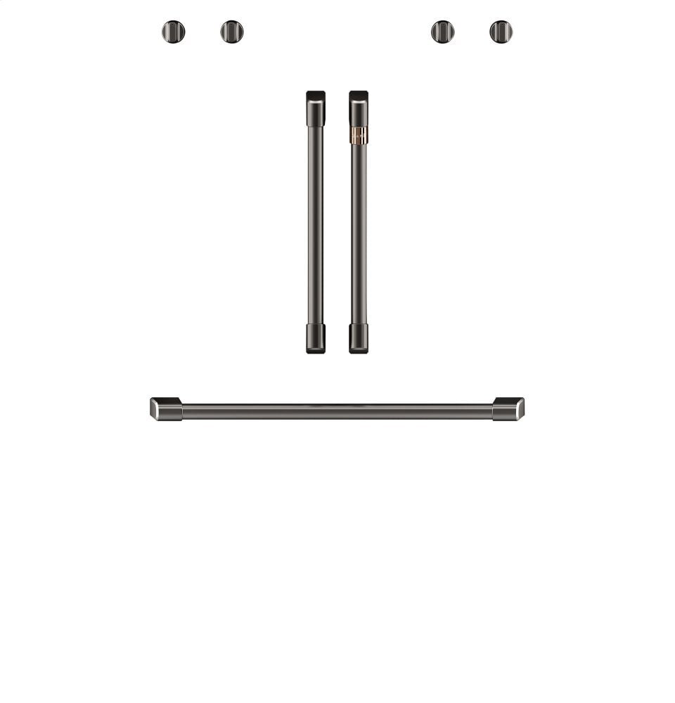 Cafe CXWDFHKPMBT Café 2 French-Door Handles; 1 - 30" Handle; 4 Knobs - Brushed Black