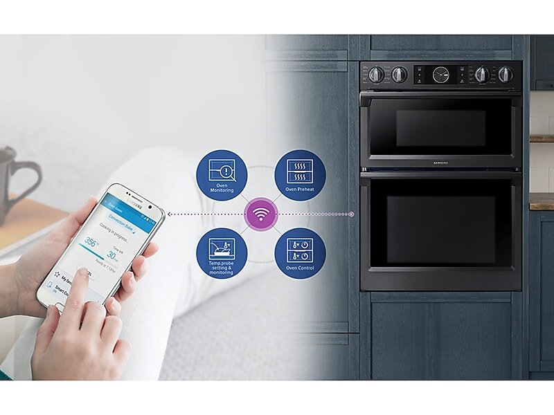 Samsung NQ70M6650DG 30" Microwave Combination Wall Oven In Black Stainless Steel