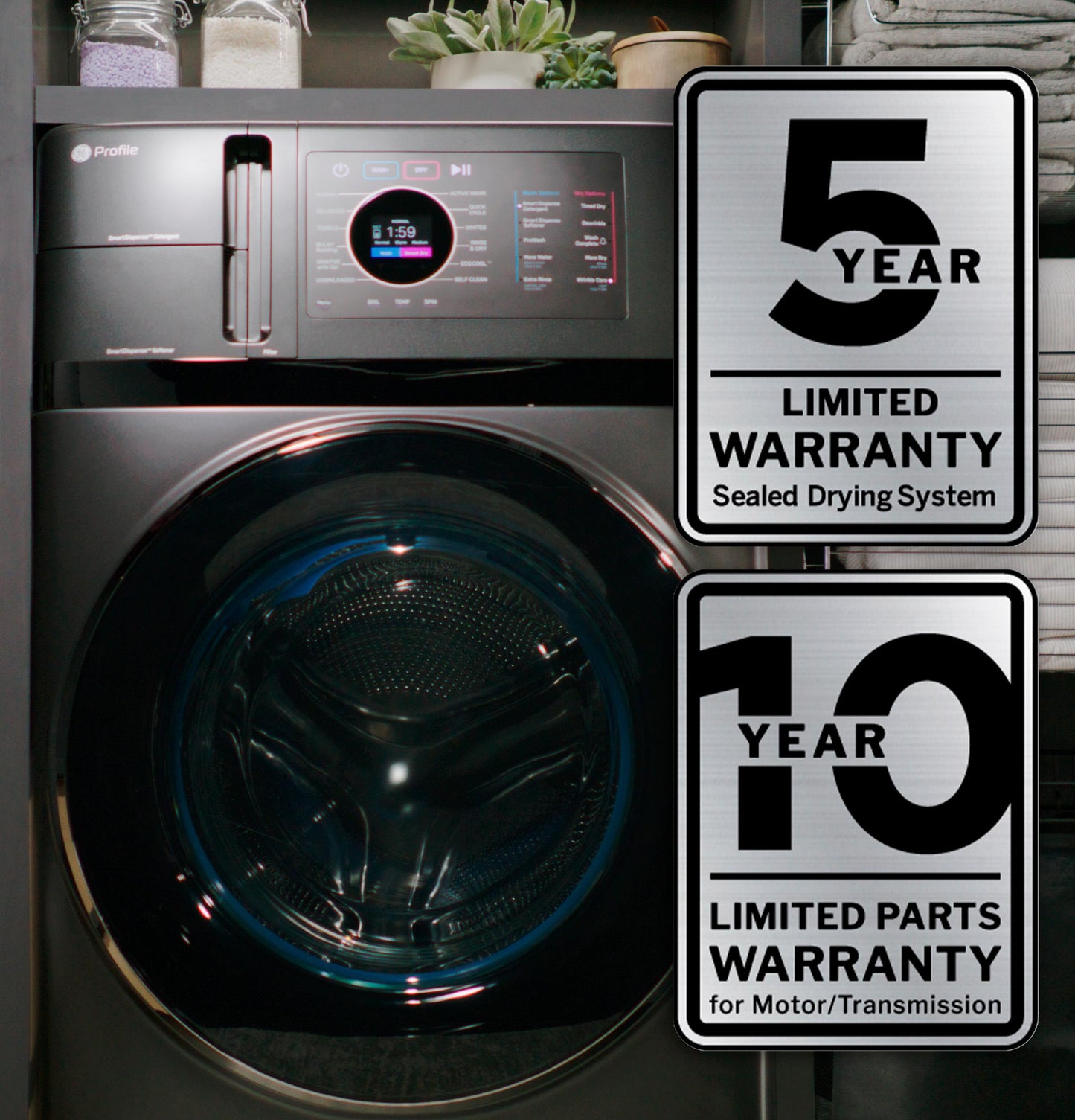 Ge Appliances PFQ97HSPVDS Ge Profile&#8482; 4.8 Cu. Ft. Capacity Ultrafast Combo With Ventless Heat Pump Technology Washer/Dryer