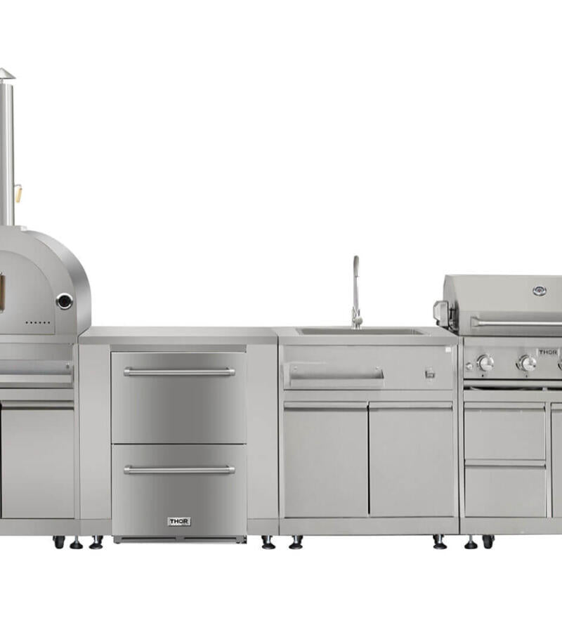 Thor Kitchen MK07SS304 Outdoor Kitchen Pizza Oven And Cabinet In Stainless Steel