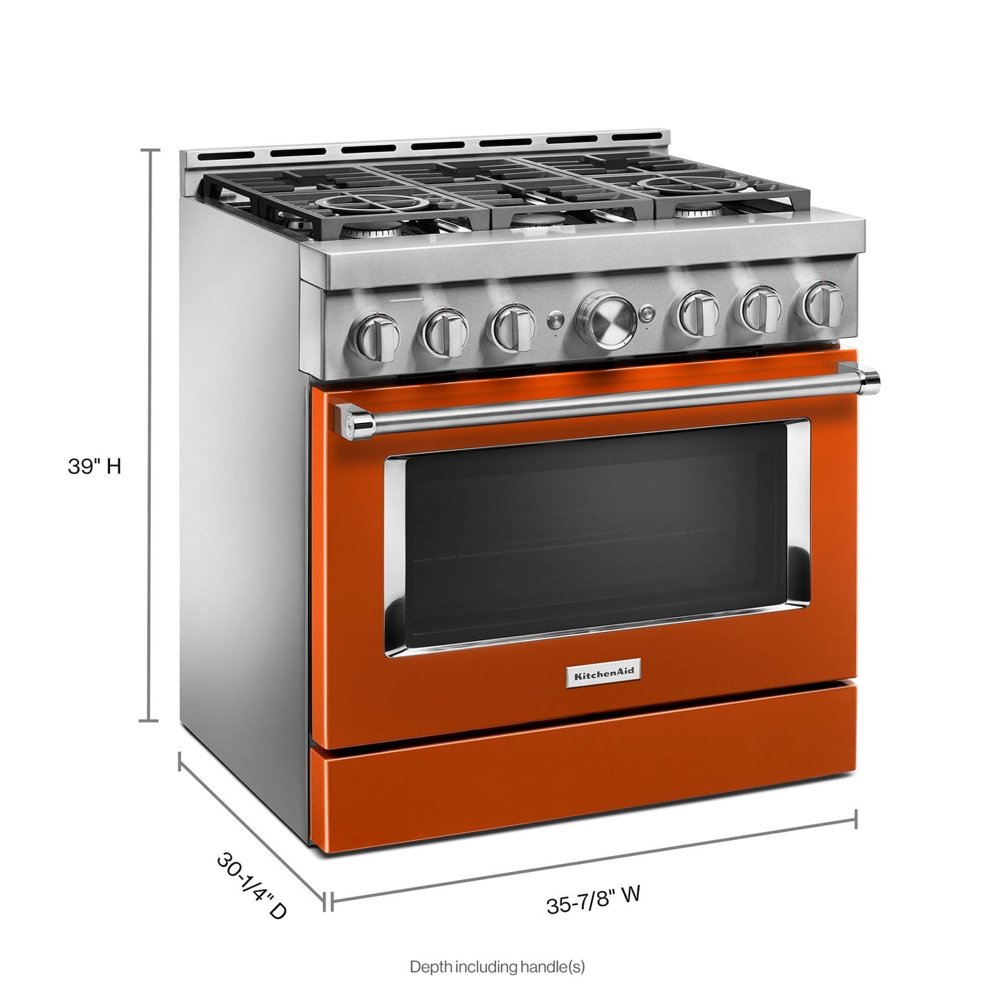 Kitchenaid KFGC506JSC Kitchenaid® 36'' Smart Commercial-Style Gas Range With 6 Burners - Scorched Orange