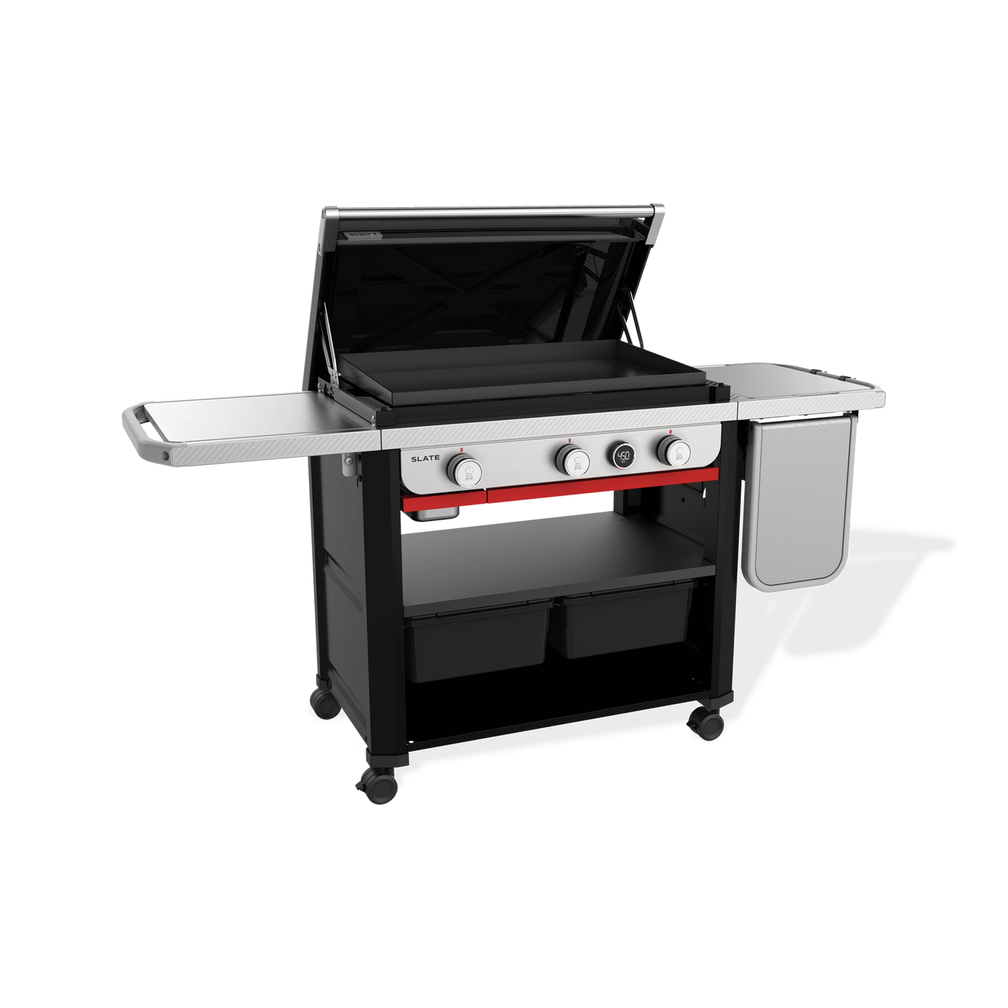 Weber 1500013 Slate™ 30" Rust-Resistant Griddle With Extendable Side Table - Black