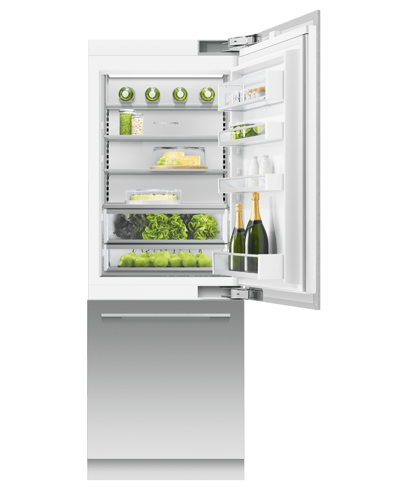 Fisher & Paykel RS3084WRU1 Integrated Refrigerator Freezer, 30", Ice & Water