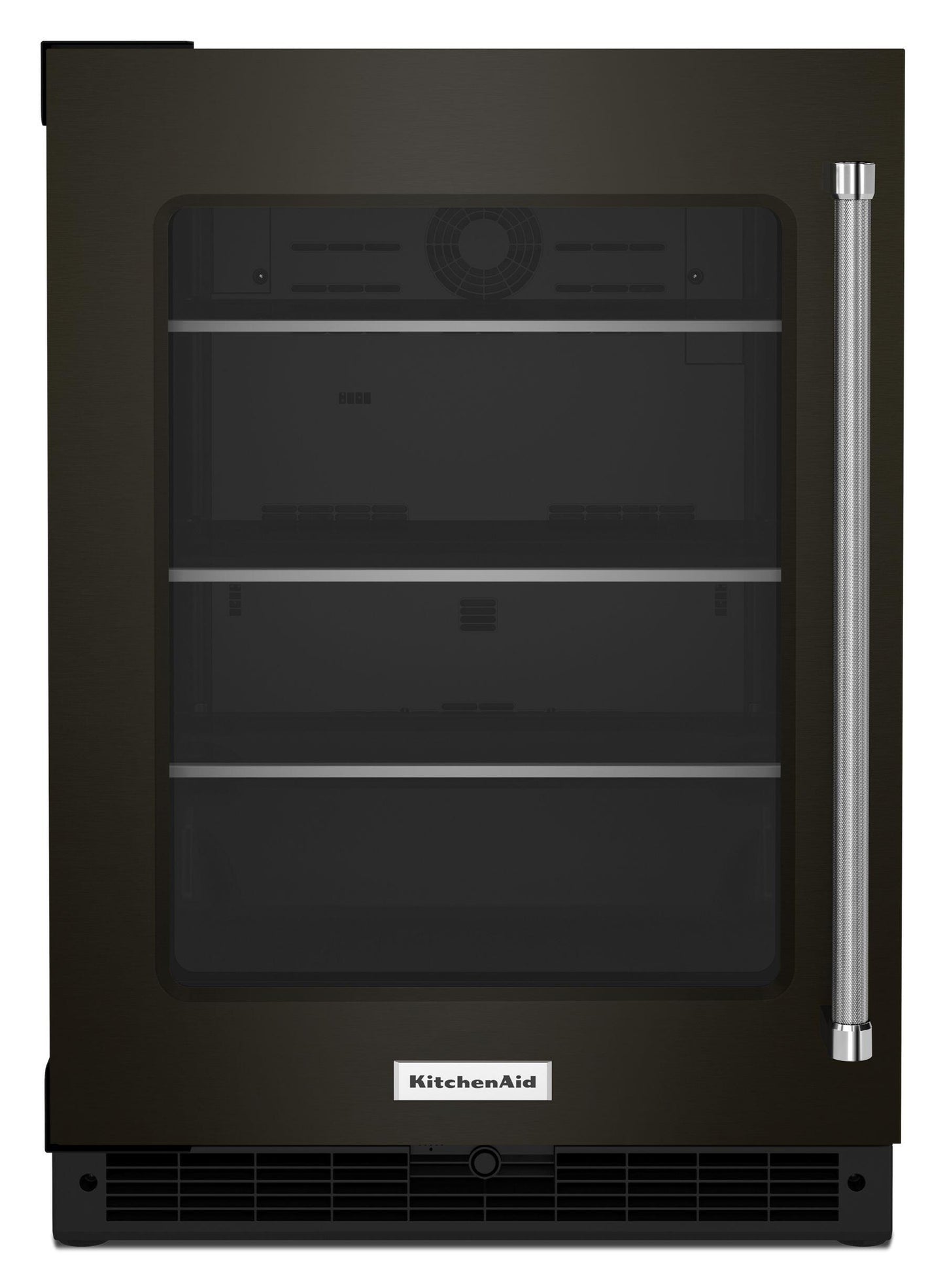 Kitchenaid KURL314KBS 24" Undercounter Refrigerator With Glass Door And Shelves With Metallic Accents - Black Stainless Steel With Printshield™ Finish