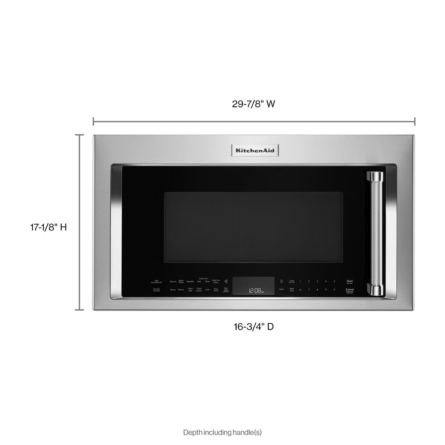 Kitchenaid KMHC319KPS 30" 1000-Watt Microwave Hood Combination With Convection Cooking - Printshield Stainless